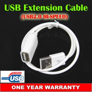 Premium USB Extension Cable Copper Core Type-A Male to Female White 1M AU Stock - Picture 1 of 3