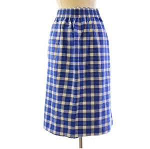 90s Vintage L L Bean Napped Flannel A Line Skirt Womens S Petite Elastic Waist - Picture 1 of 4