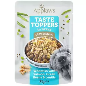 More details for applaws taste toppers whitefish in gravy dog food pouches 85g bbe june 2024