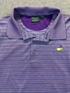 Masters Golf Shirt Men XL Purple Blue Striped Augusta National Polo Bobby Jones - Picture 1 of 7
