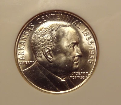 1936 ROBINSON COMMEMORATIVE HALF DOLLAR, NGC MS 65, APPROVED BY CAC. - Image 1 of 3