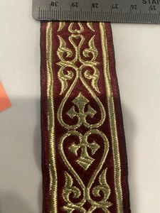 Schöne flache Jacquard Borte, 10,9 durchgehende Yards, 1-5/8" breit (Posten 103) - Bild 1 von 3