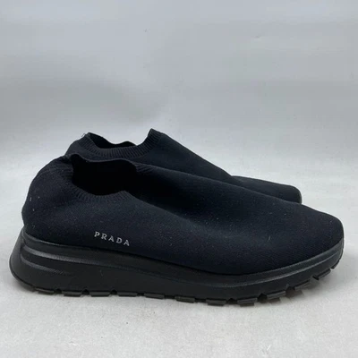 Auténticas zapatillas sin cordones de nailon negras Prada para hombre talla 10 Foto 1 de 4