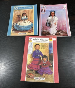 Lot Of 3 FIBRE CRAFT INDIAN PRINCESS Chief World friends Crochet Doll Patterns - Picture 1 of 11