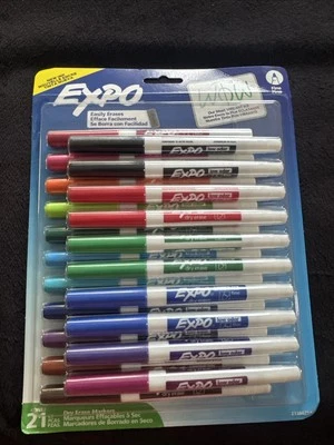 EXPO Dry Erase Markers Fine Tip Assorted Vibrant Colors 21 Count