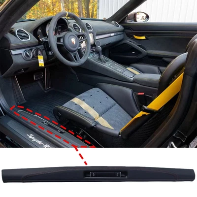 Porsche 991 GT2 RS turbo black leather camine red stitching door sill entrance — 第 1/4 张图片