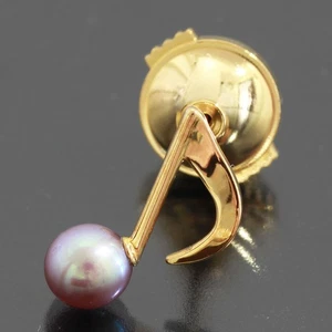 TASAKI Musiknote Motiv Anstecknadel Brosche Perle & 18K Gelbgold gebraucht Japan - Bild 1 von 12