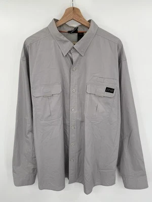 Harley Davidson Men’s Long Sleeved Gray Cotton Blend Vented Button Up Shirt 2XL - Image 1 of 4