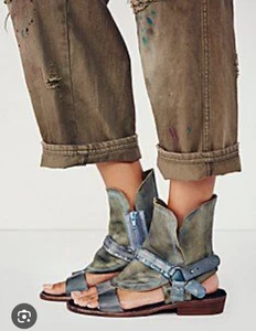 Free People Leather Gladiator Sandal Boots Size EU 38/US 7.5 - Picture 1 of 11