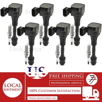 Bobina de encendido y bujía 6 piezas para Nissan Frontier 2005-2019 4,0 L V6 Foto 1 de 4