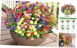 Artificial Fake Flowers Plants for Outdoors Spring Decoration 16Pcs Faux - Picture 1 of 8