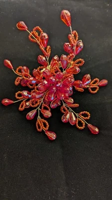 Servilleteros Kim Seybert Cuentas Oro Rojo Ráfaga Juego de 12 Vacaciones Entretenimiento... Foto 1 de 4