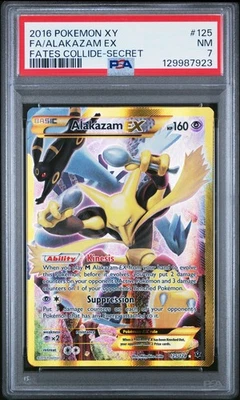 2016 POKEMON XY FATES COLLIDE SECRET #125 FULL ART/ALAKAZAM EX PSA 7 - Image 1 of 2