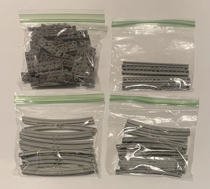 Lego 7722 Batterie Güterzug hellgrau Schienenschiene mit Schwellenplatten ovale Form  - Bild 1 von 2