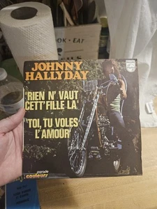 Johnny Hallyday 45 RPM 7 " Rien N' Worth Cett Fille La Harley Philips 6009236 - Picture 1 of 3