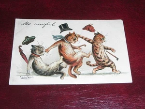 ORIGINAL LOUIS WAIN SIGNED TUCK CAT POSTCARD - BE CAREFUL, No. 1004. - Picture 1 of 2