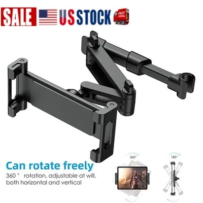 Car Back Seat Headrest Mount Tablet Holder Universal for iPad iPhone Phones GPS - Image 1 of 4
