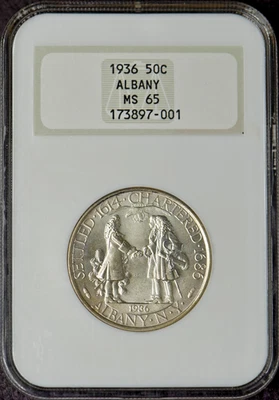 1936 Albany Commemorative Half Dollar - NGC MS65 Gen 4 Fatty - ✪COINGIANTS✪ - Image 1 of 2