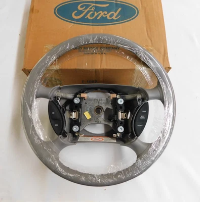 NOS OEM Ford 1997 Explorer Grey Steering Wheel Leather Wrap w/ Cruise - Image 1 of 4