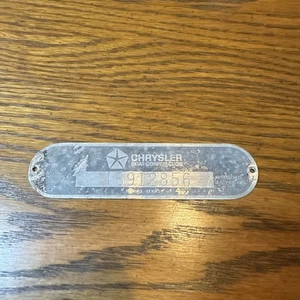 chrysler boat corporation tag serial tag plano texas - Picture 1 of 7