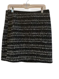 Falda Forrada Corta Colección Bagatelle Negra Blanca Tweed Línea A Talla Mediana - Imagen 1 de 6