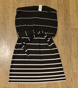 White House Black Market Strapless Stripe Minidress w/belt SMALL New With Tags.  - Picture 1 of 4