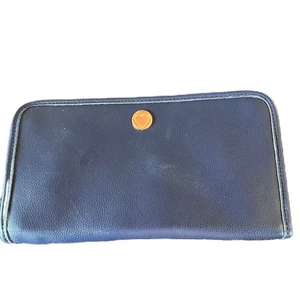 Reisebrieftasche in dunkelblau mit Goldakzenten - Bild 1 von 5