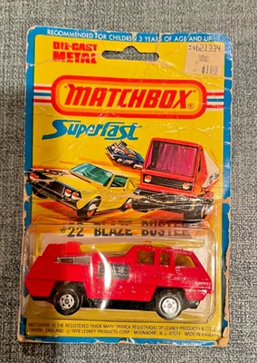 Vintage Matchbox Superfast 22 BLAZE BUSTER 1976 Diecast On Card - Image 1 of 4