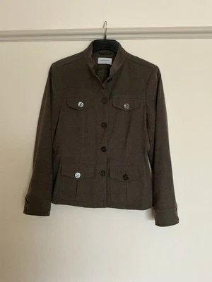 Ladies Size 12 Short Jacket Olive Green Button Fasting  Buy It Now - Image 1 of 4