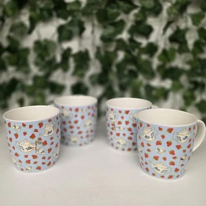 Juego De Colección De 4 Tazas De Porcelana De Té Fresa Diseño Británico Verde Milly - Imagen 1 de 1