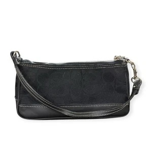 Vintage Y2K Coach Signature Black Demi Pouch Geldbörse - Bild 1 von 8