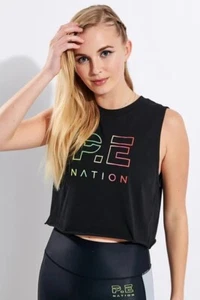 Minor Defect! Pe Nation Shuffle Cropped Tank Top Workout Gym Sleeveless Shirt XS - Picture 1 of 8