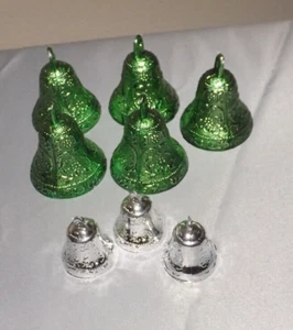 Adornos Campana Irrompible Plástico Plata Verde Vintage - Imagen 1 de 2
