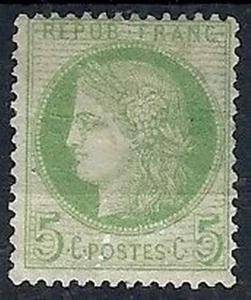 1871-75 FRANCIA CERERE 5 CENT MH * - FR005 - Picture 1 of 1