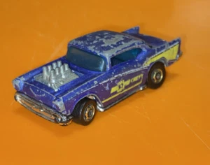 VINTAGE 1976 HOT WHEELS 57' CHEVY Rare METALLIC BLUE Original Old Car Free Ship - Picture 1 of 7