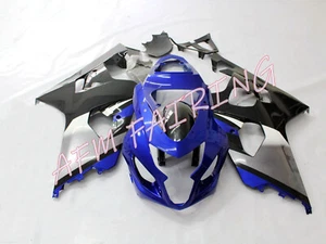Black Blue Grey ABS Injection Bodywork Fairing Kit for GSXR600 GSXR750 2004 05 - Picture 1 of 6