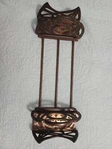 Antigua nostalgia Art Nouveau latón fundido bronce? "Estante para libros expandible 12"" 21""" - Imagen 1 de 13