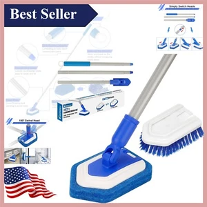 Triangular Swivel Head Tub and Tile Cleaning Brush - Versatile Bathroom Scrubber - Picture 1 of 8