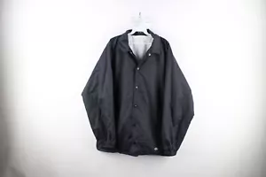 Vintage Dickies Mens Large Spell Out Lined Satin Coaches Coach Jacket Black - Picture 1 of 12