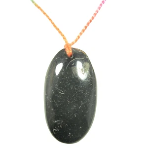 Black Jasper 40x22x7 mm Gemstone Cabochon Pendant bead - Picture 1 of 9