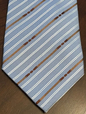 Corbata de cuello Tommy Bahama azul marrón hecha a mano 100 % seda para hombre hecha en China Foto 1 de 4