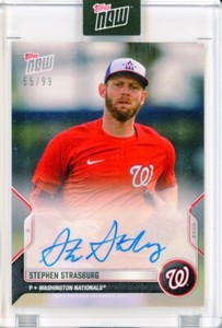 2020 Topps Now Road to Opening Day STEPHEN STRASBURG AUTO Autograph 55/99
