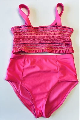 Traje de baño rosa de 2 piezas talla LG * AZUL MARINO ANTIGUO * para niñas Foto 1 de 4