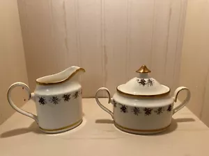 Minton Mirabeau Sugar Bowl w/ cover and Creamer Bone China Floral 2 Pc SET - Picture 1 of 8