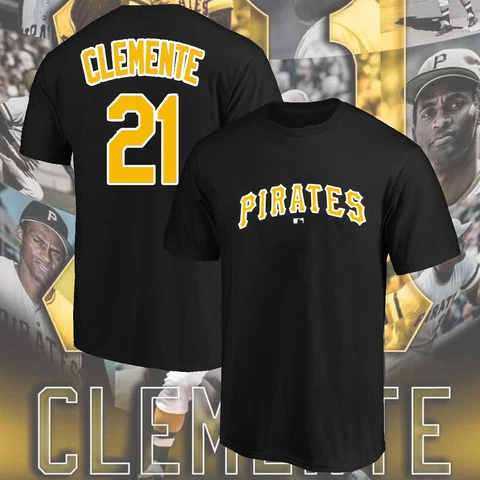 Roberto Clemente #21 Pittsburgh Pirates Name & Number T-Shirt S-5XL Gift Fan Cover