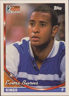 1993 Topps Evers Burns Rookie Rc #366 Sacramento Kings Basketball - Image 1 of 2