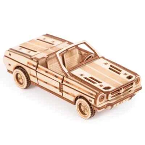 Mechanischer Holz Trick Holz 3D Puzzle Cabrio Auto Modell Selbstmontage Set - Bild 1 von 7