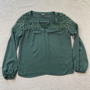 Express Shirt Extra Small Grün Bluse Häkel Transparent Oberteil Damen - Bild 1 von 11