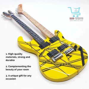 Guitarra Miniatura Van Halen Frankenstein Doble Cuello 2 Piezas - Modelo Amarillo Exclusivo - Imagen 1 de 4