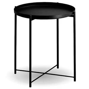 IKEA GLADOM Tray Side Table w/Removable Tray, Steel Black 17 1/2 x 20 5/8 inche - Picture 1 of 7
